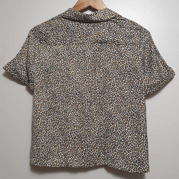 Banana Republic Leopard Print Camp Collar Blouse - Picture 3 of 4